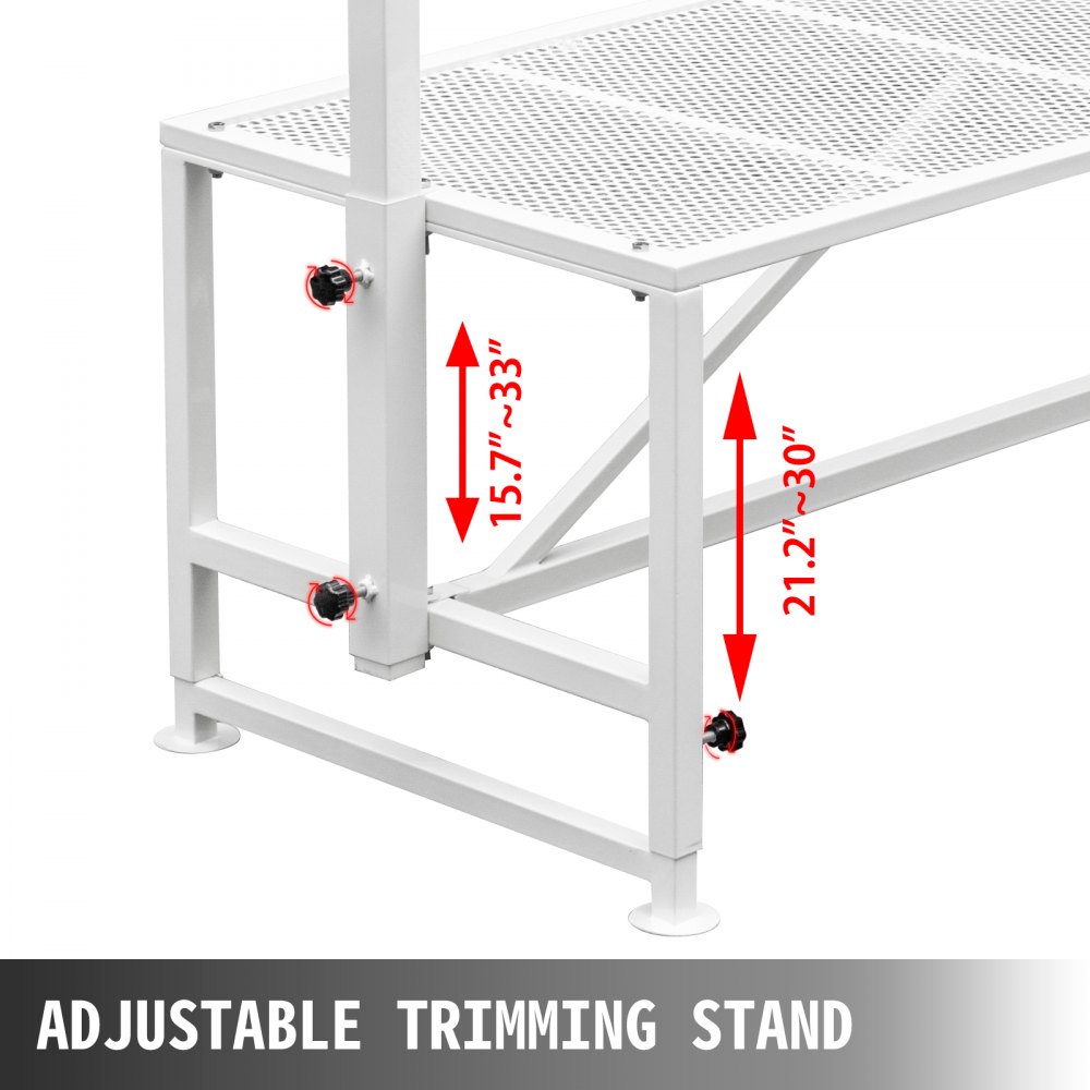 VEVOR Livestock Stand 59 x 130 cm, Trimming Stand with Straight Head, Goat Trimming Stand, Metal Frame, Sheep Shearing Stand, Livestock Trimming Stand, White