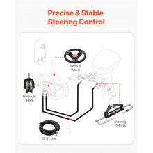 VEVOR Kit de Dirección Hidráulica para Fueraborda 150 HP 550 x 145 x 60 mm Negro