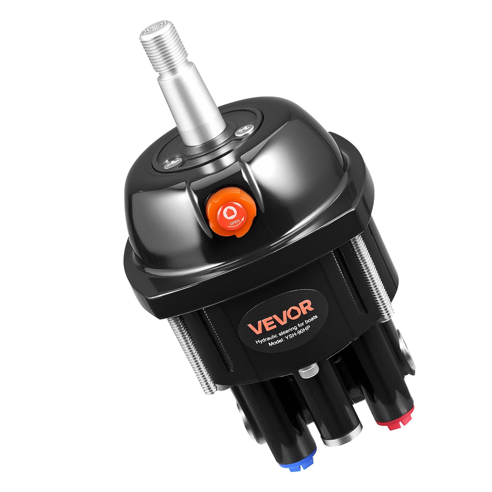 VEVOR Kit de Sistema de Dirección Hidráulica Fueraborda de 70kW (90 HP), con Bomba de Timón de 6,9 MPa/1000 psi, Carcasa de Aleación de Aluminio, Válvula de Retención para Barcos de Pesca, Veleros Pequeños