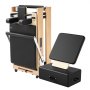 VEVOR Pilates Reformer 2.4 m Foldable Pilates Machine 181 kg Maple Wood, for Home Use and Gym Workout, with Jump Board, Music Wire Springs, and Sitting Box, Suitable for Advanced and Beginners Users