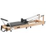 VEVOR Pilates Reformer 2.4 m Foldable Pilates Machine 181 kg Maple Wood, for Home Use and Gym Workout, with Jump Board, Music Wire Springs, and Sitting Box, Suitable for Advanced and Beginners Users