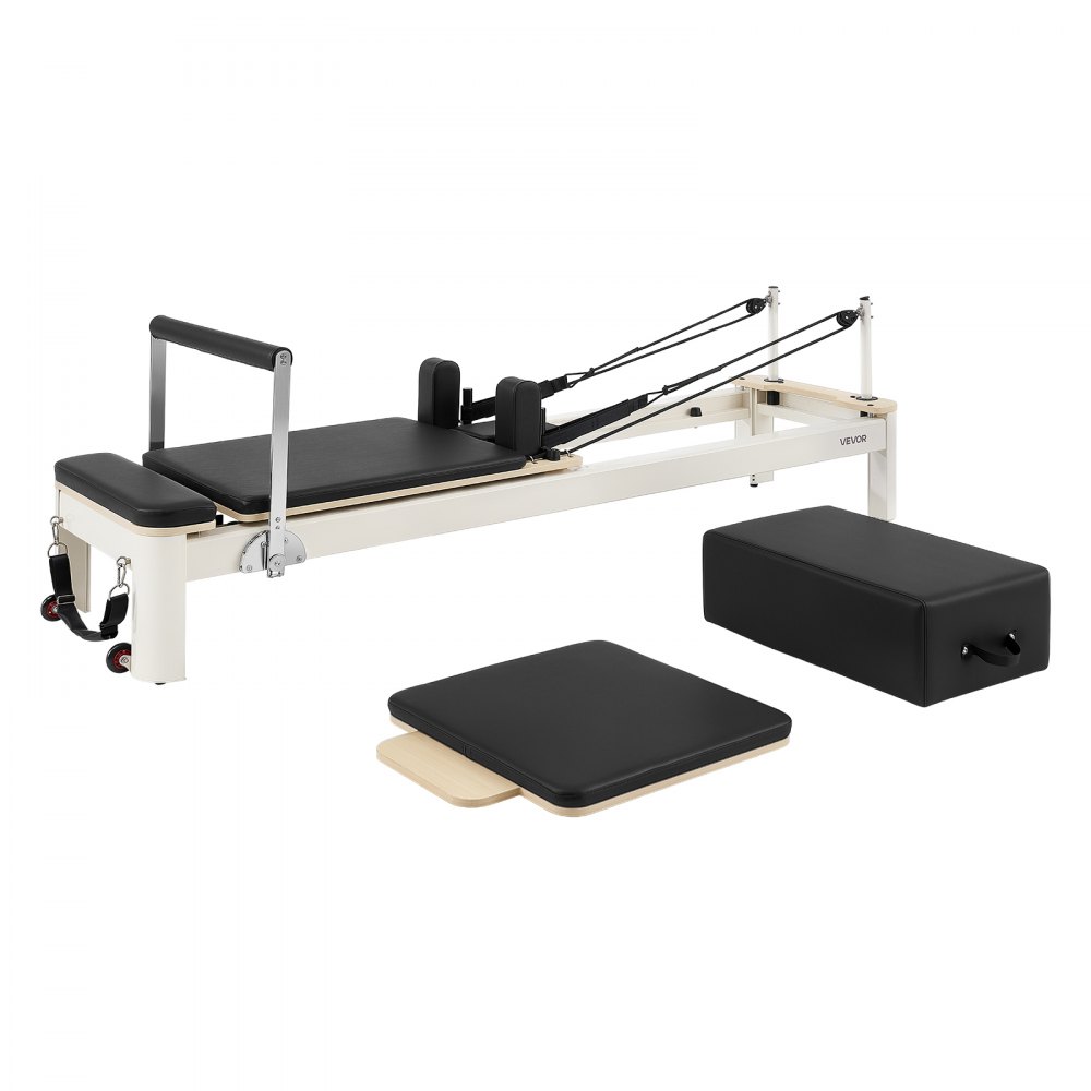 VEVOR Máquina de Pilates Reformer 2,35 m, de Aleación de Aluminio, Carga hasta 181,4 kg, para Uso Doméstico y Entrenamiento en Gimnasio, con Resortes, para Usuarios Avanzados y Principiantes