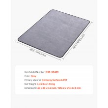 VEVOR Alfombra Protectora para Suelos 122x91,4 cm Superficie de Pana para Silla