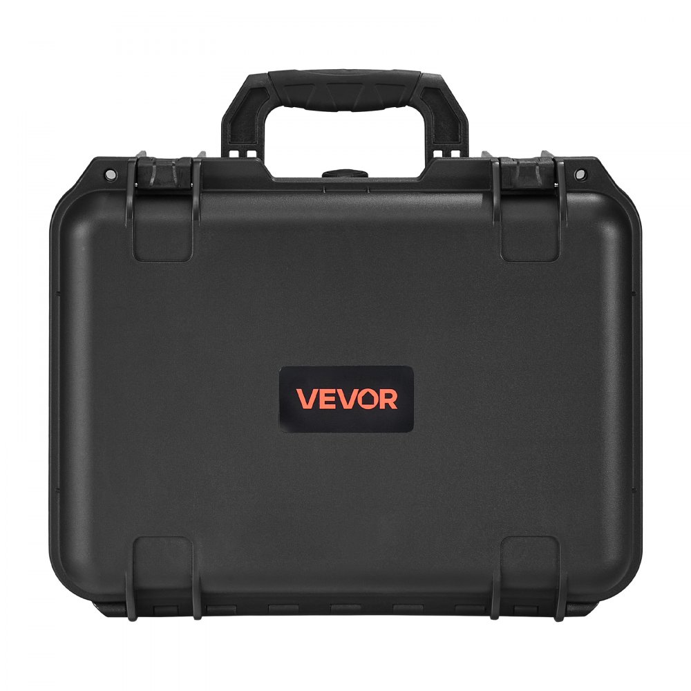 VEVOR Estuche Rígido para Pistola con Revestimiento de Espuma XPE, Funda para 4 Pistolas, Resistente al Agua y Polvo con Interior Personalizable y Asa 404 x 319 x 192 mm, Negro, Cumple con la TSA