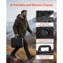 VEVOR Estuche Rígido para Pistola con Revestimiento de Espuma XPE, Funda para 4 Pistolas, Resistente al Agua y Polvo con Interior Personalizable y Asa 404 x 319 x 192 mm, Negro, Cumple con la TSA