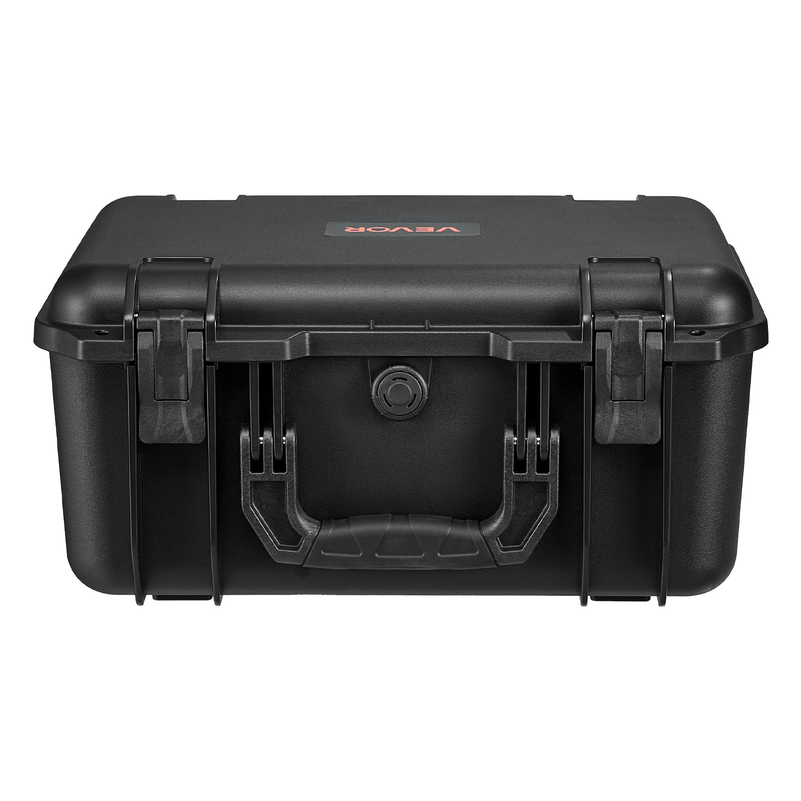 VEVOR Estuche Rígido para Pistola con Revestimiento de Espuma XPE, Funda para 4 Pistolas, Resistente al Agua y Polvo con Interior Personalizable y Asa 404 x 319 x 192 mm, Negro, Cumple con la TSA