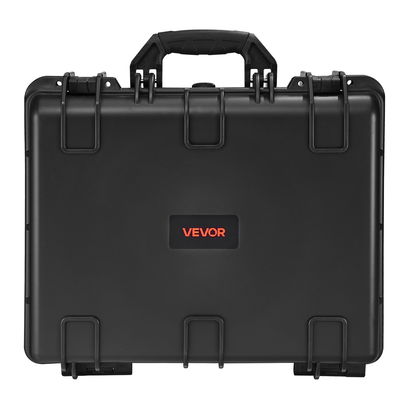 VEVOR Estuche Rígido para Pistola con Revestimiento de Espuma XPE, Funda para 6 Pistolas, Resistente al Agua y Polvo con Interior Personalizable y Asa 475 x 415 x 215 mm, Negro, Cumple con la TSA