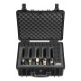 VEVOR Estuche Rígido para Pistola con Revestimiento de Espuma XPE, Funda para 5 Pistolas, Resistente al Agua y Polvo con Interior Personalizable y Asa 475 x 415 x 215 mm, Negro, Cumple con la TSA