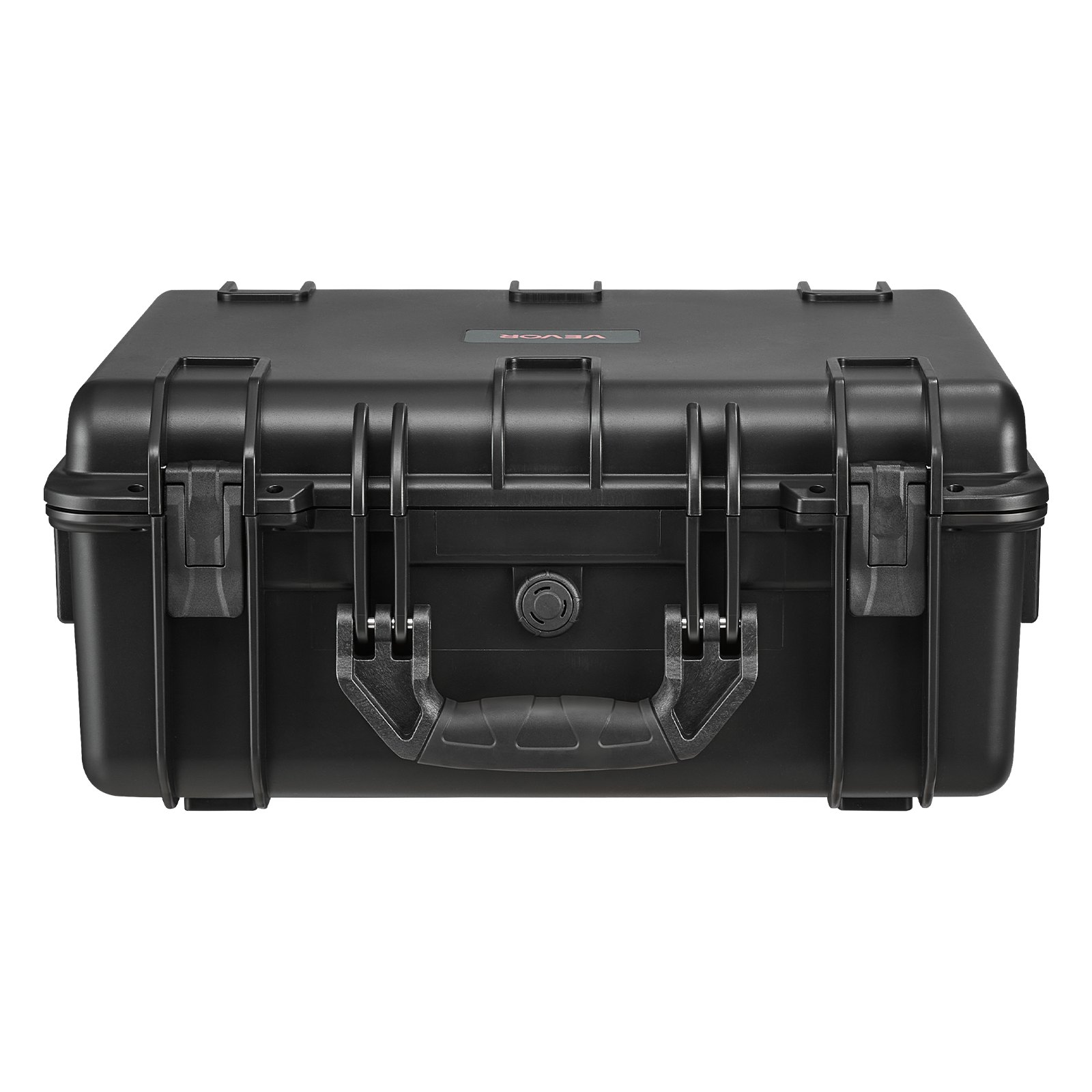 VEVOR Estuche Rígido para Pistola con Revestimiento de Espuma XPE, Funda para 5 Pistolas, Resistente al Agua y Polvo con Interior Personalizable y Asa 475 x 415 x 215 mm, Negro, Cumple con la TSA