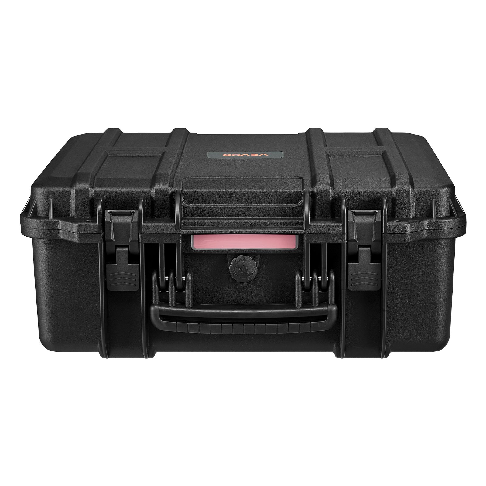 VEVOR Estuche Rígido para Pistola con Revestimiento de Espuma XPE, Funda para 7 Pistolas, Resistente al Agua y Polvo con Interior Personalizable y Asa 491 x 434 x 211 mm, Negro, Cumple con la TSA