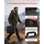 VEVOR Estuche Rígido para Pistola con Revestimiento de Espuma XPE, Funda para 8 Pistolas, Resistente al Agua y Polvo con Interior Personalizable y Asa 556 x 455 x 225 mm, Negro, Cumple con la TSA