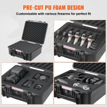 VEVOR Estuche Rígido de Arma con Espuma Precortada para 6 Pistolas 491x434x211mm