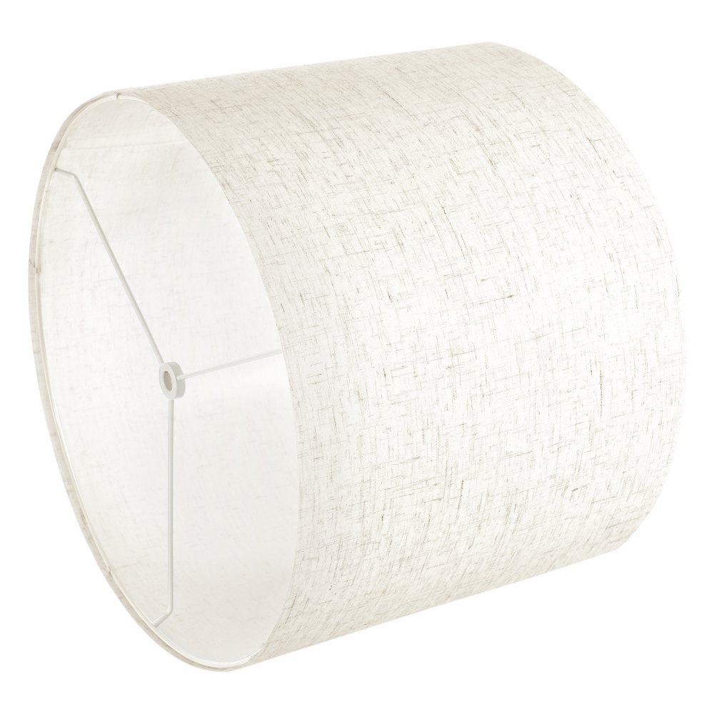 VEVOR Pantalla de Lámpara Forma de Tambor 33x33x25 cm de Lino y PVC Estructura de Metal Resistente Duradero Pantalla Cilíndrica para Lámparas de Mesa, de Pie, Colgantes Fácil Montaje, Lino Claro