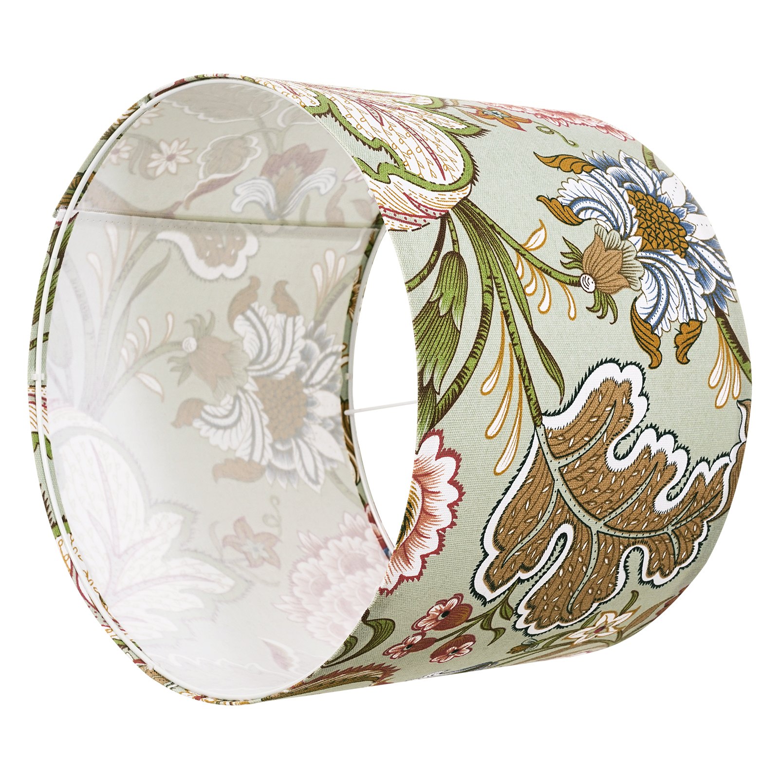 VEVOR Pantalla de Lámpara Forma de Tambor 33 x 33 x 25 cm de Lino y PVC Estructura de Metal Resistente Pantalla Cilíndrica para Lámparas de Mesa, de Pie, Colgantes Fácil Montaje, Floral Oscuro