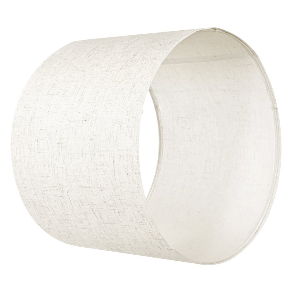 VEVOR Pantalla de Lámpara Forma de Tambor 2 Piezas 33x25 cm de Lino PVC Estructura de Metal Resistente Duradero Pantalla Cilíndrica para Lámparas de Mesa, de Pie, Colgantes Fácil Montaje, Lino Claro