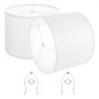 VEVOR Pantalla de Lámpara Forma de Tambor 2 Piezas 40x30 cm de Lino PVC Estructura de Metal con Arpa Pantalla Cilíndrica para Lámparas de Mesa, de Pie, Colgantes Montaje Fácil, Lino Blanquecino