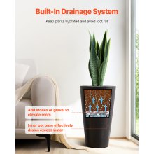 VEVOR Jardineras Altas 2 Piezas de Forma Cónica Redonda de 590 mm, Negro