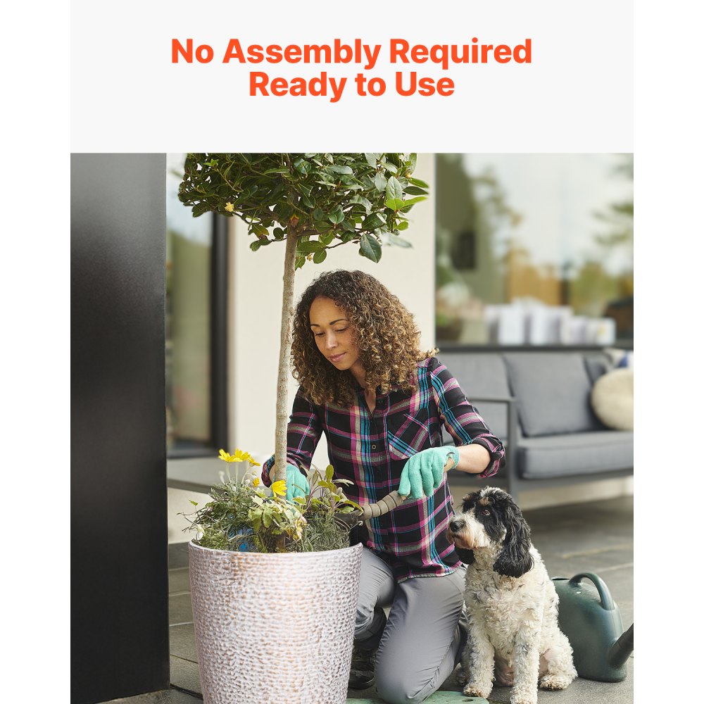 VEVOR Flower Pot, Set of 2, Large Conical Planter 530 mm, Stone Finish Flower Pot, Planter, Elegant Design, Efficient Drainage System, For Porch, Patio, Offices, Outdoor, Indoor, Beige