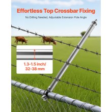 VEVOR 18 PCS Extensiones de Cerca de Alambre de Cadena, Extensor de Poste Galvanizado de Cerca de 69,5 cm, Soporte en U Brazo Extensible de Alambre de Púas para Evitar que Las Mascotas Salten