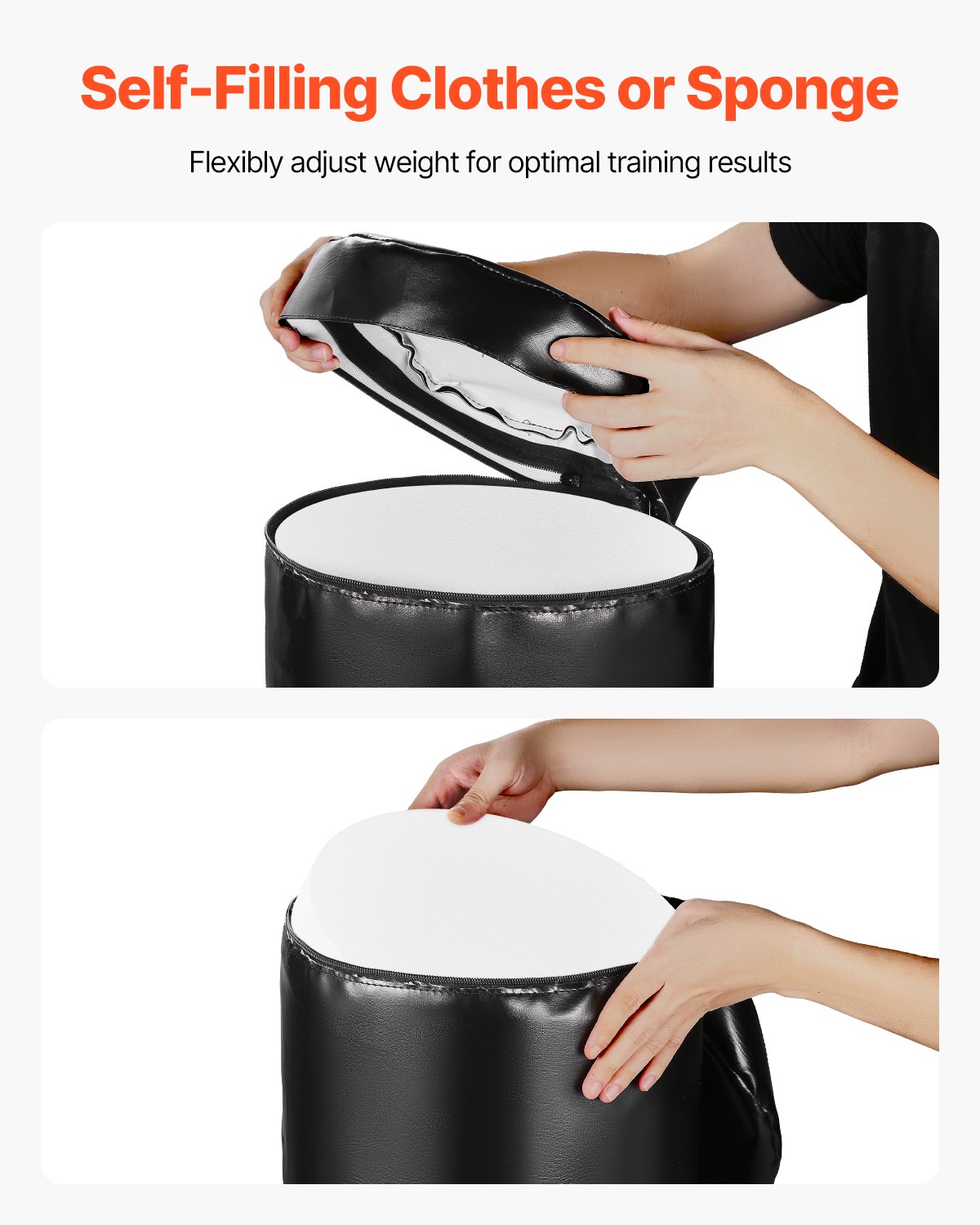 VEVOR Muñeco de Placaje de Fútbol Americano, con Asas, Ideal para Ejercicios de Contacto, Kickboxing, Artes Marciales y Entrenamiento Deportivo, 1 Unidad, sin Relleno, 300/300 x 1200 mm, Negro