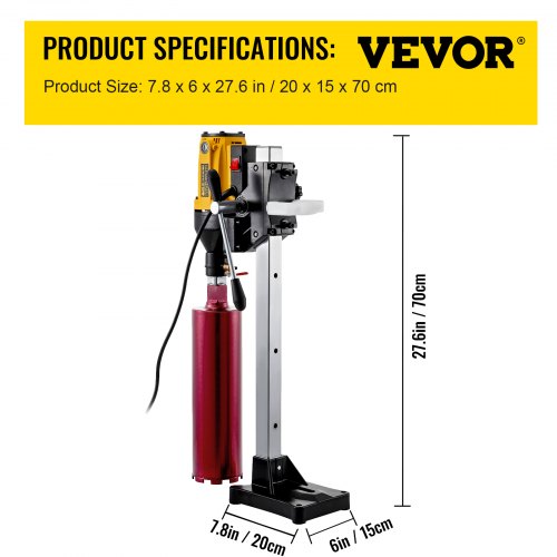 VEVOR Máquina Perforadora de Diamante 220 V 50 ~ 60 Hz 2180 W Perforadora Taladradora de Diamante Diámetro 160 mm Perforadora de Hormigón Diamante para Instalación de Aires Acondicionados, Tuberías