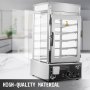 VEVOR Vaporizador Eléctrico Comercial de 5 Capas, Vaporizador de Alimentos Eléctrico Comercial de Acero Inoxidable, Armario Vitrina Calentador de Alimentos 900 W Vapor Comercial de Bollos 300 x 300 mm