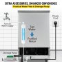 VEVOR Fabricador De Hielo Máquina para Hacer Hielo Comercial 60KG/24H Acero Inoxidable ABS Panel de Control Inteligente Máquina para Fabricar Nieve
