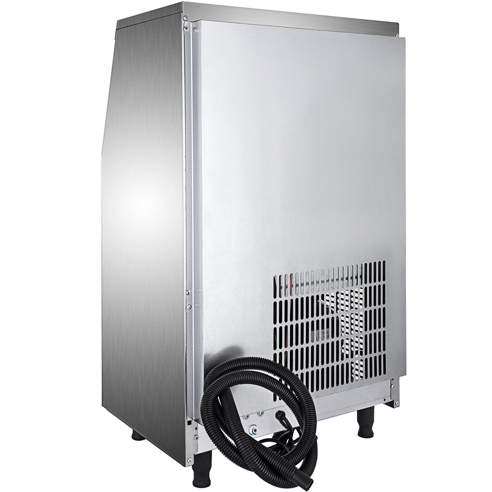 VEVOR Fabricador De Hielo Máquina para Hacer Hielo Comercial 60KG/24H Acero Inoxidable ABS Panel de Control Inteligente Máquina para Fabricar Nieve