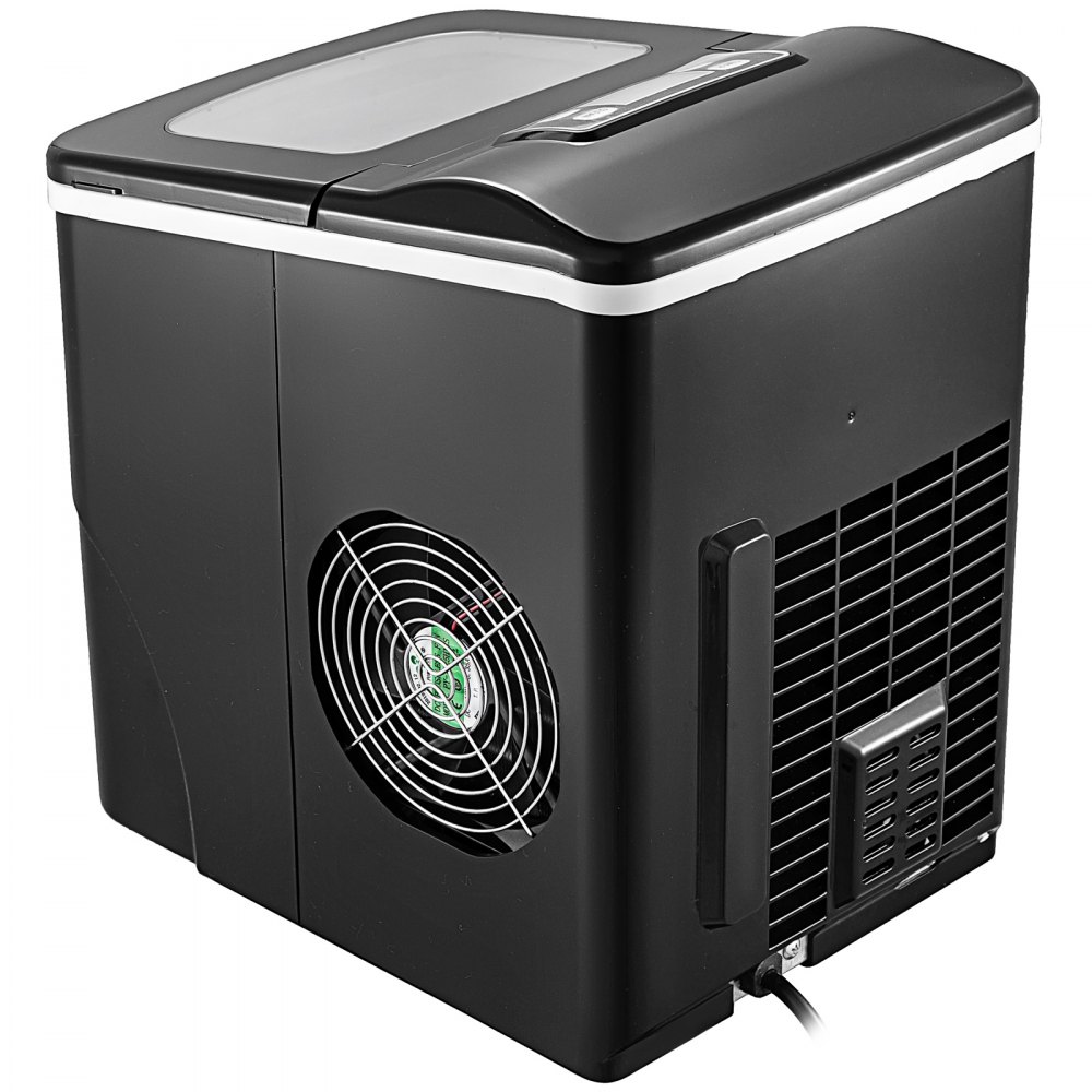 VEVOR Máquina de Hielo de Material de La Carcasa ABS, 110 W, Máquina para Hacer Hielos con Capacidad 9 / Ciclo, Negro, Máquina de Cubitos Silenciosa, Almacenamiento de Hielo 700 g con Pantalla LCD