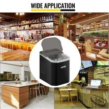 VEVOR Máquina de Hielo de Material de La Carcasa ABS, 110 W, Máquina para Hacer Hielos con Capacidad 9 / Ciclo, Negro, Máquina de Cubitos Silenciosa, Almacenamiento de Hielo 700 g con Pantalla LCD