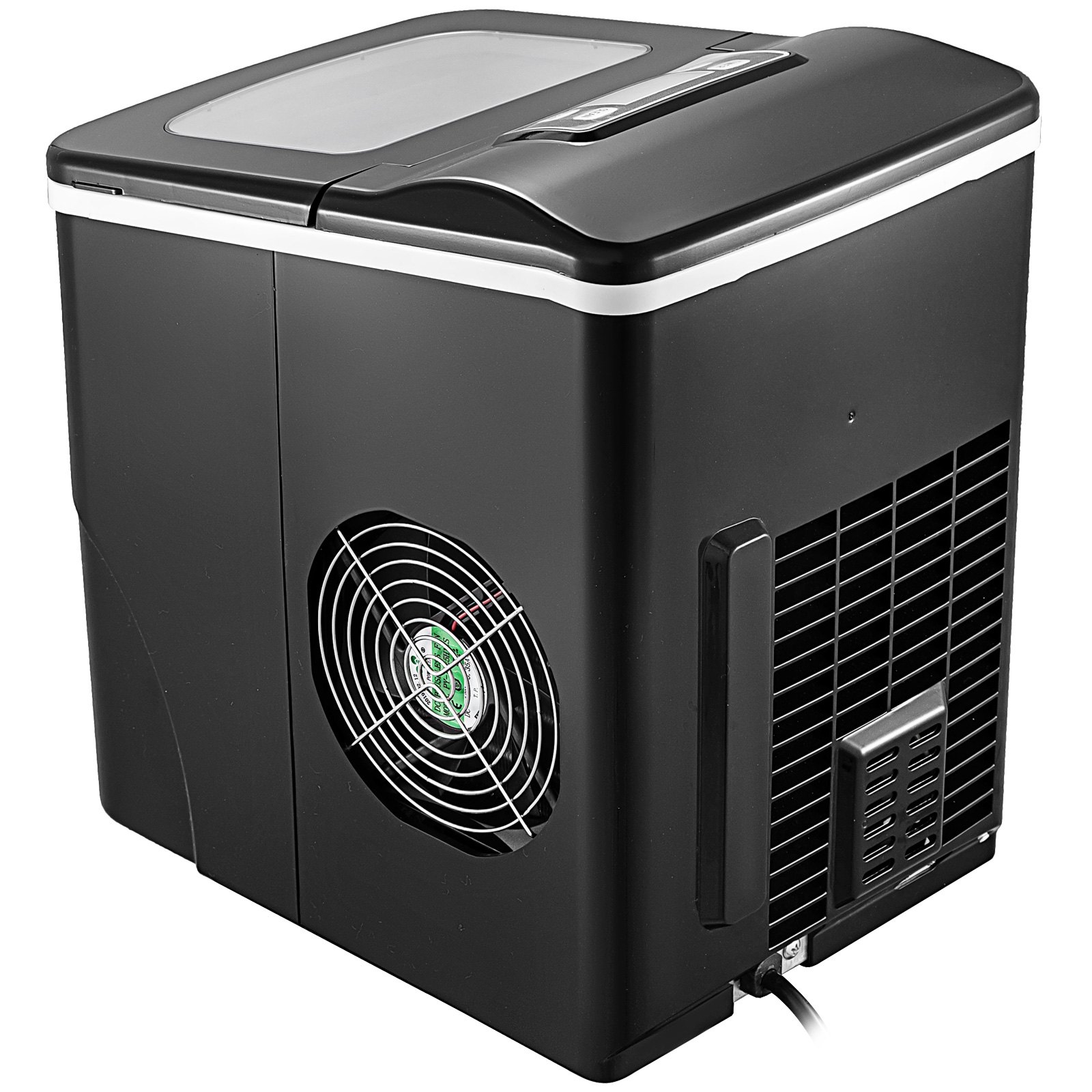 VEVOR Máquina de Hielo de Material de La Carcasa ABS, 110 W, Máquina para Hacer Hielos con Capacidad 9 / Ciclo, Negro, Máquina de Cubitos Silenciosa, Almacenamiento de Hielo 700 g con Pantalla LCD