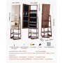 VEVOR Joyero Giratorio Rectangular 360°, con Espejo de Cuerpo Entero y Espacio de Almacenamiento, con 2 Llaves, Bolsillos para Accesorios y Compartimentos para Guardar Joyas, 402 x 370 x 1550 mm