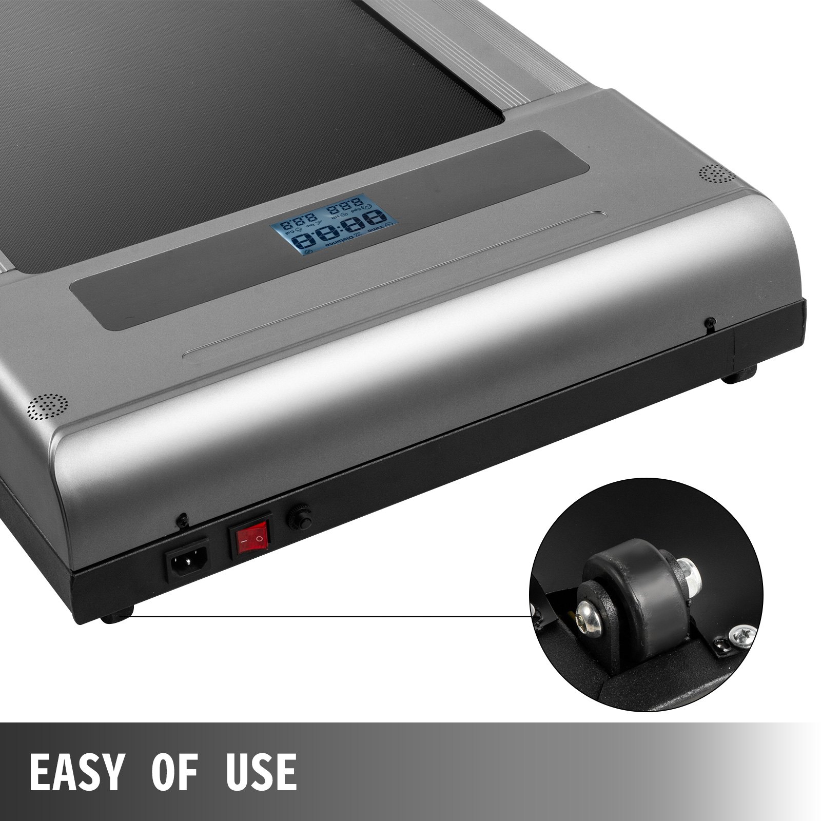 VEVOR Cinta de Correr Eléctrica sin Pasamanos Plegable, Cinta de Andar y Correr Eléctrica con Pantalla Digital LED, Cinta para Andar de Color Plata con Control Remoto, Capacidad hasta 100kg