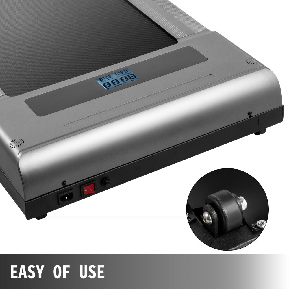 VEVOR Cinta de Correr Eléctrica con Pasamanos Plegable, Cinta de Andar y Correr Eléctrica con Pantalla Digital LED, Cinta para Andar de Color Plata con Control Remoto, Capacidad hasta 100kg