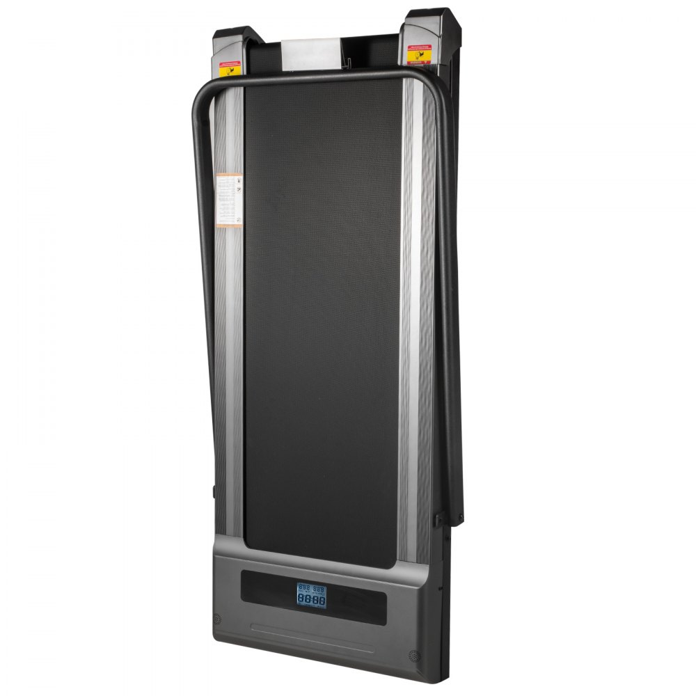 VEVOR Cinta de Correr Eléctrica con Pasamanos Plegable, Cinta de Andar y Correr Eléctrica con Pantalla Digital LED, Cinta para Andar de Color Plata con Control Remoto, Capacidad hasta 100kg