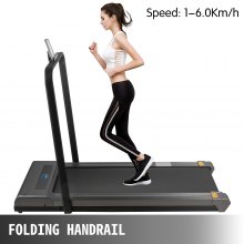 VEVOR Cinta de Correr Eléctrica con Pasamanos Plegable, Cinta de Andar y Correr Eléctrica con Pantalla Digital LED, Cinta para Andar de Color Plata con Control Remoto, Capacidad hasta 100kg