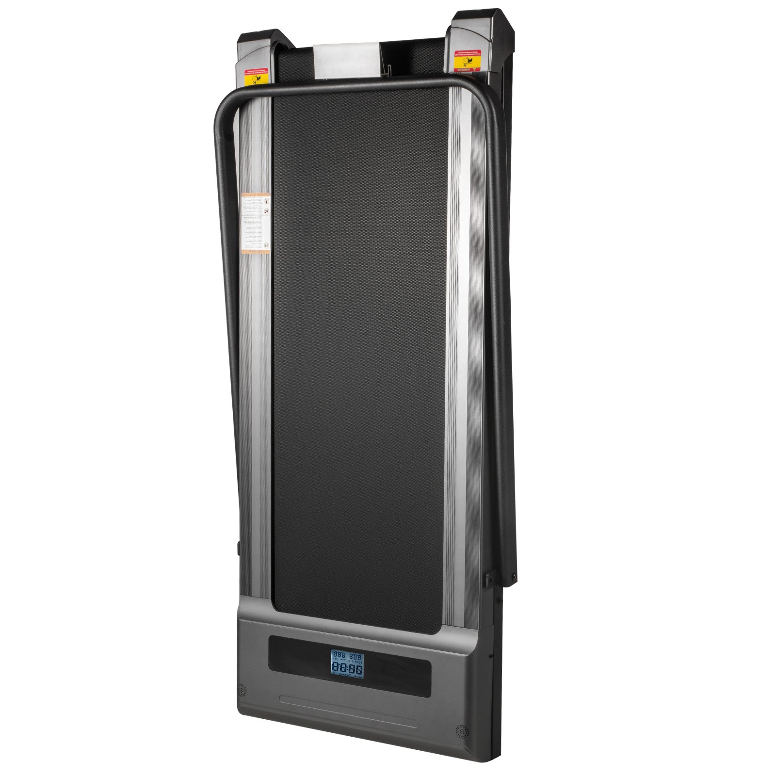 VEVOR Cinta de Correr Eléctrica con Pasamanos Plegable, Cinta de Andar y Correr Eléctrica con Pantalla Digital LED, Cinta para Andar de Color Plata con Control Remoto, Capacidad hasta 100kg