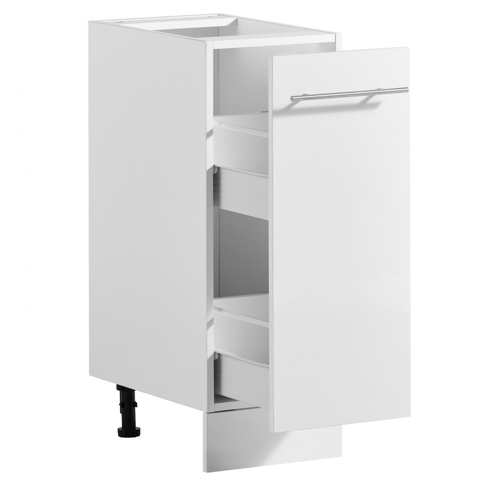 VEVOR Mueble Bajo de Cocina, Ancho de 30 cm, 1 Cajón, sin Montar, Herrajes de Cierre Suave, Cantos Reforzados, 300 x 475 x 815 mm (ancho x profundidad x alto), para Hogar, Oficina y Lavadero, Blanco