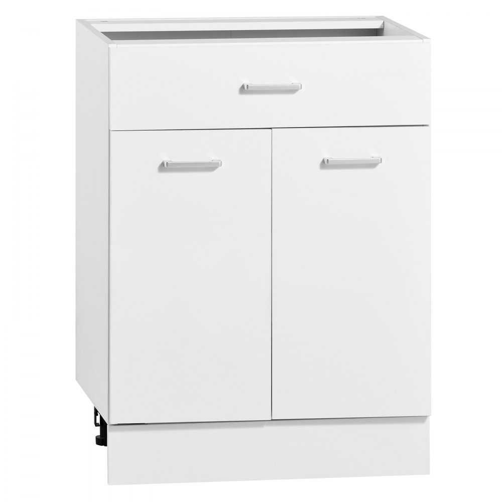 VEVOR Mueble Bajo de Cocina, Ancho de 60 cm, sin Montar, Estilo Shaker, Herrajes de Cierre Suave, 2 Puertas y 1 Cajón, 600 x 475 x 815 mm (ancho x profundidad x alto), para Hogar, Oficina, Lavadero