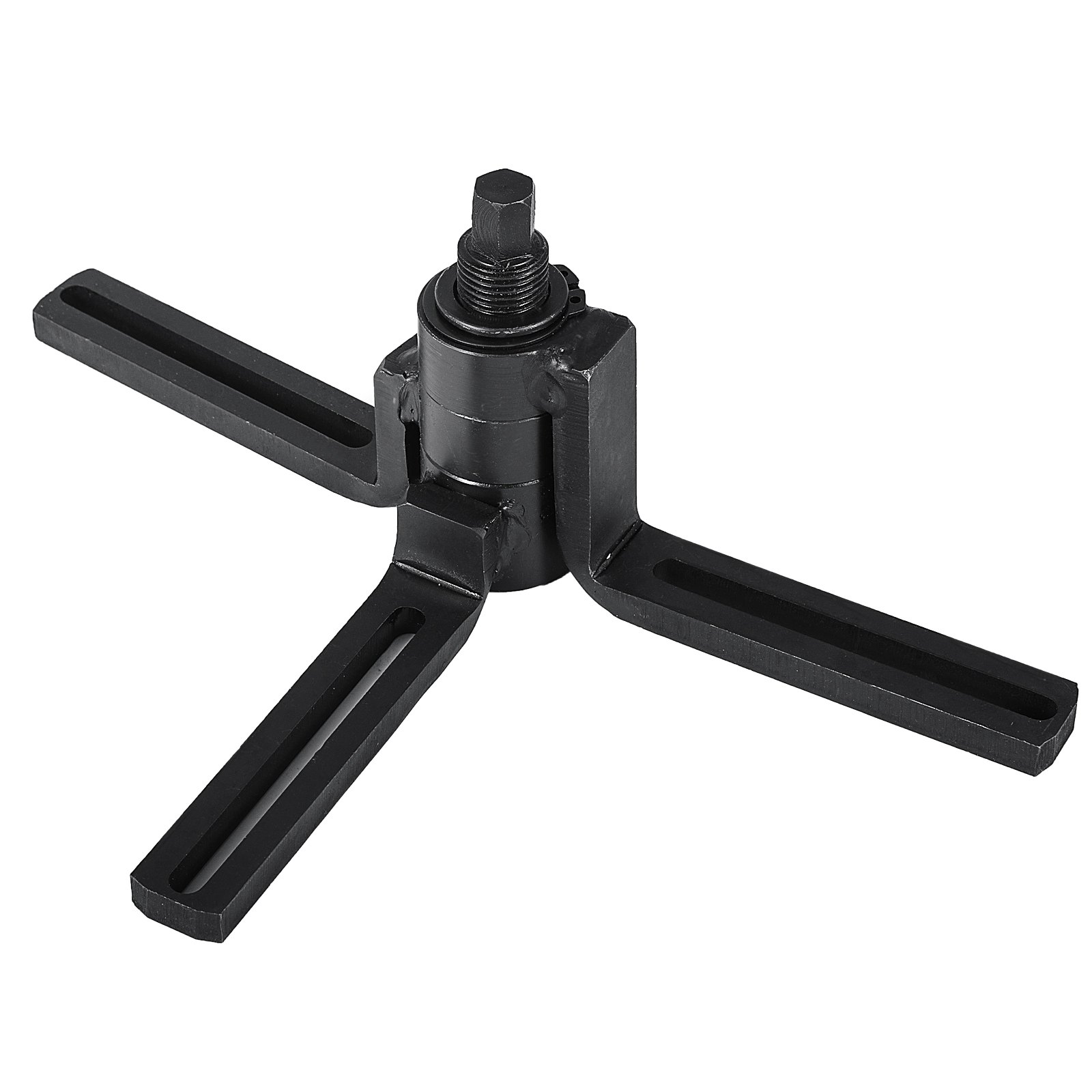 Divisor de cárter VEVOR negro con tres brazos y perno central roscado.