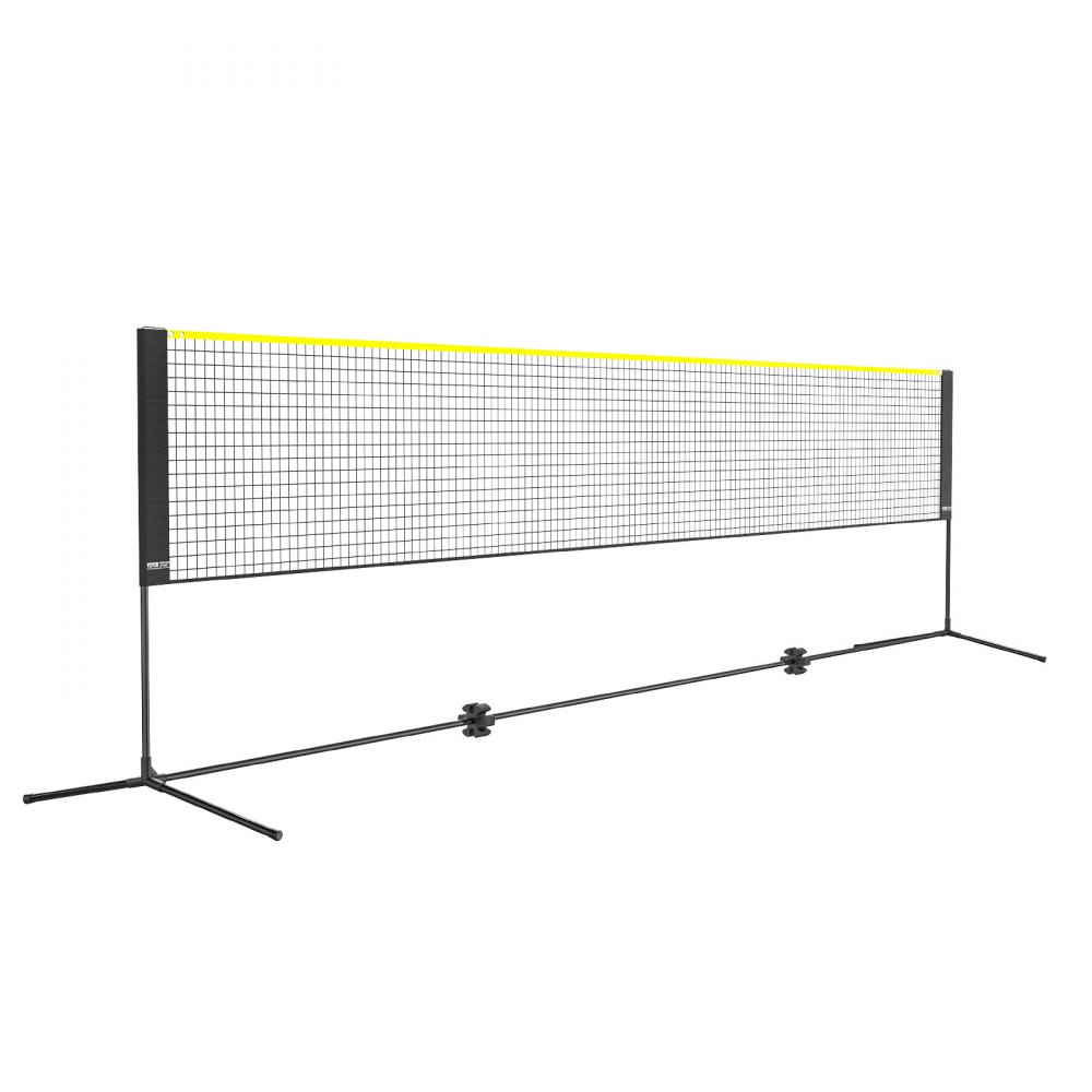 VEVOR Red de Bádminton de 510 cm con Postes, Red de Tenis Portátil de Altura Ajustable, Material Sostenible, Equipo de Bádminton con Bolsa de Transporte, para Interior y Exterior