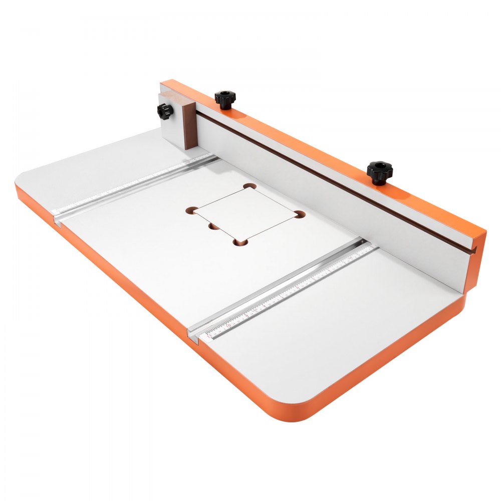 VEVOR Mesa de Taladro de 605 x 300 mm con Tope y Guía Ajustable, Mesa para Taladro de Columna Ranuras en T, Tablero de MDF, Escala Integrada, Compatible con Múltiples Abrazaderas y Tornillos de Banco