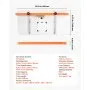 VEVOR Mesa de Taladro de 605 x 300 mm con Tope y Guía Ajustable, Mesa para Taladro de Columna Ranuras en T, Tablero de MDF, Escala Integrada, Compatible con Múltiples Abrazaderas y Tornillos de Banco