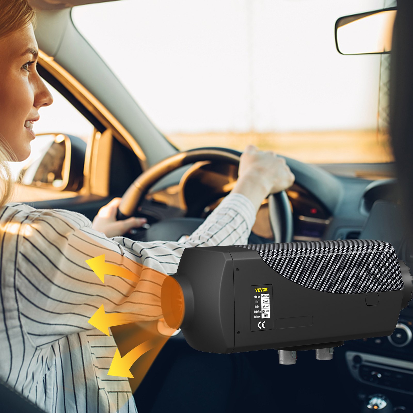 VEVOR Calentador Coche de Aire Diésel de 12V 5KW para Remolques de Autocaravanas Rv Barcos