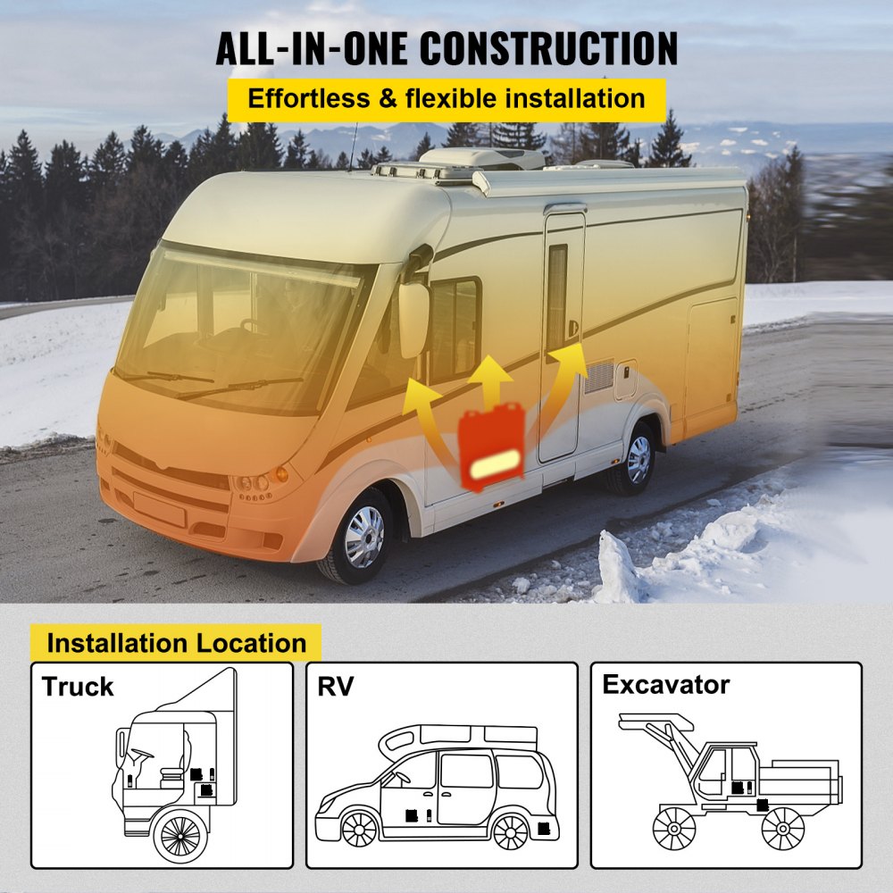 VEVOR Calentador Coche de Aire Diesel 12V 5KW Calentador de Combustible Calefacción Estacionaria Diesel Calentador Coche Diesel Aire Calentador