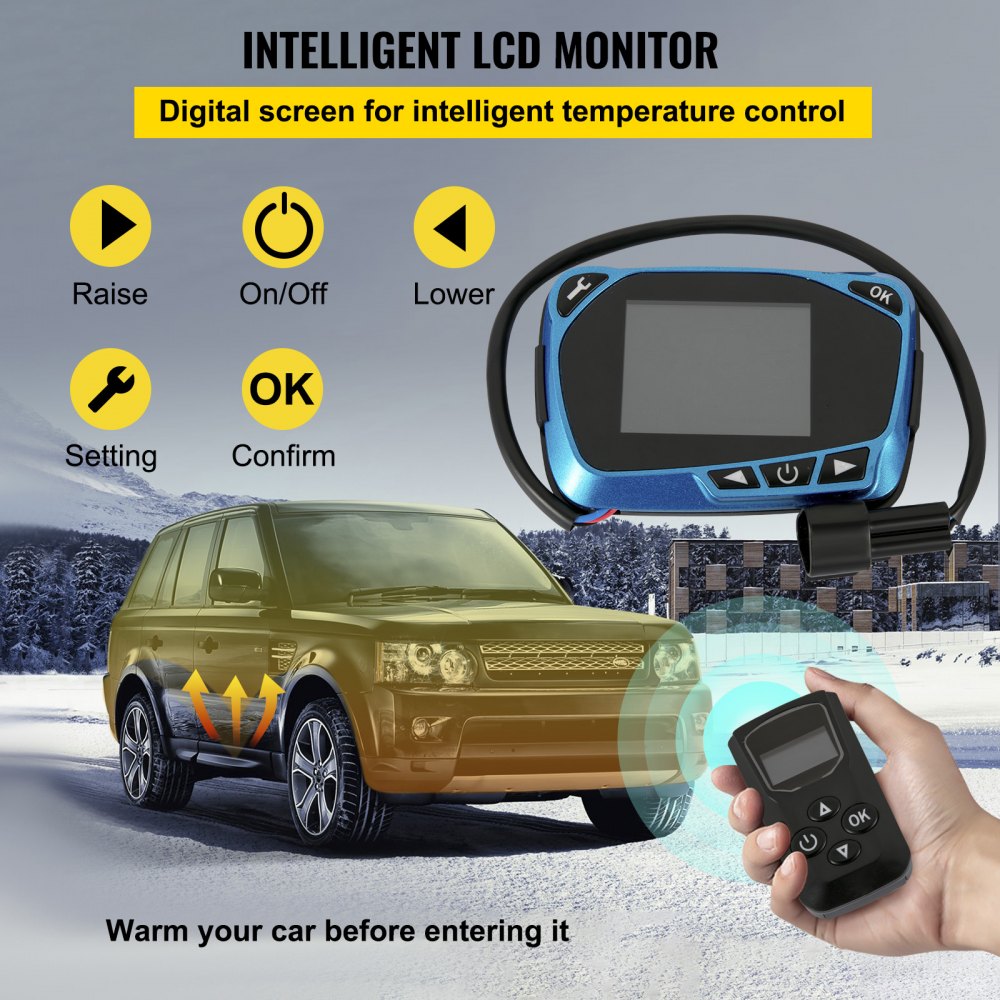 VEVOR Coche Calentador de Aire Diesel para Camiones Rv 12V 5KW (con Pantalla LCD)