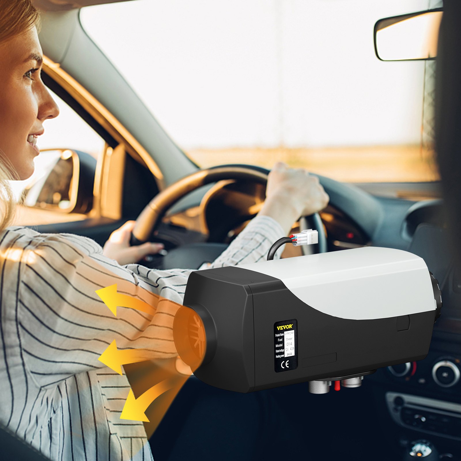 FlowerW Calentador de Aire Diesel 12V 8KW Calentador de Combustible Calefacción Estacionaria Diesel Calentador Coche Diesel con Interruptor LCD