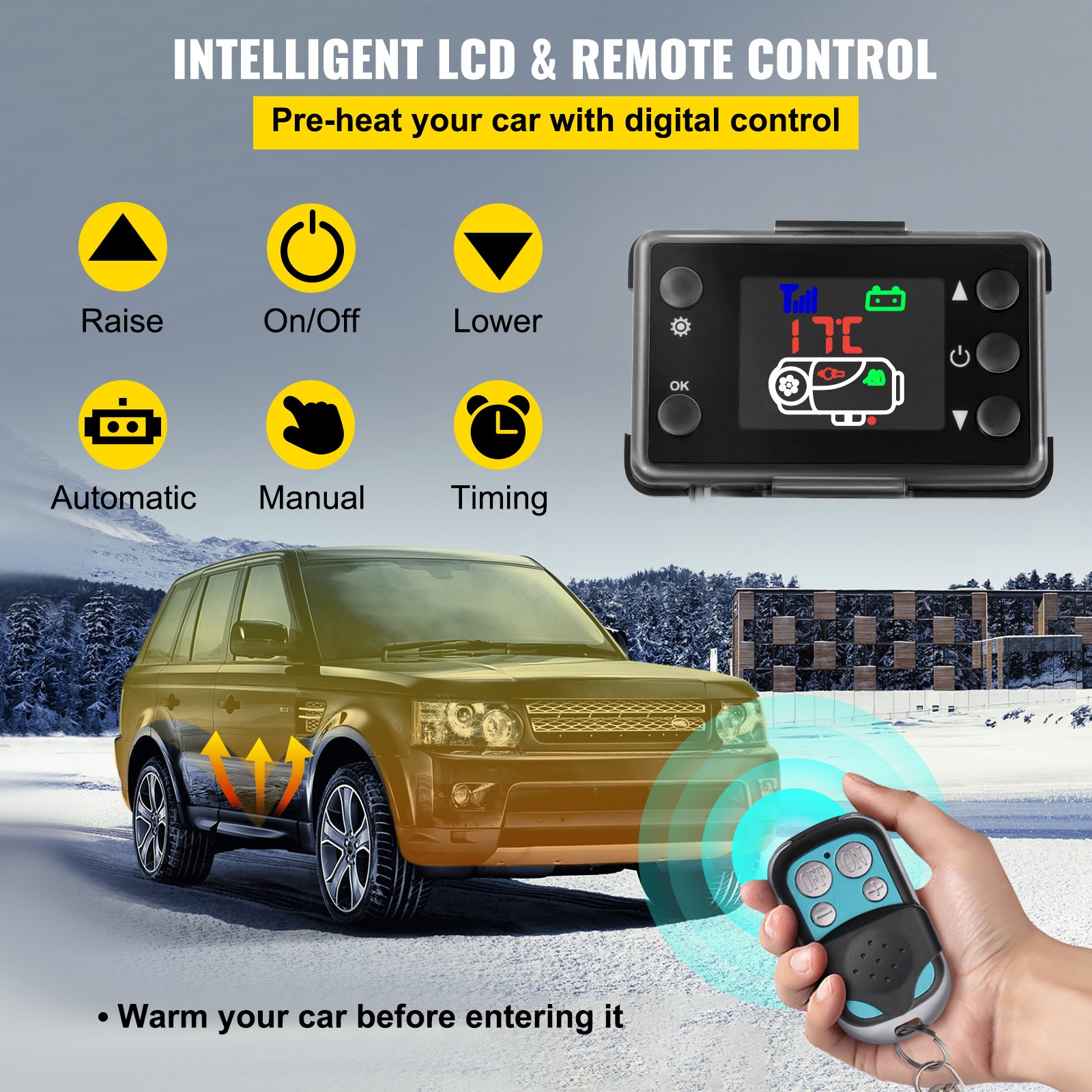 VEVOR Calentador Coche de Aire Diésel 5 kW Calefacción Estacionaria 24 V Diésel Portátil Calentador de Estacionamiento Diésel Calefacción Estática