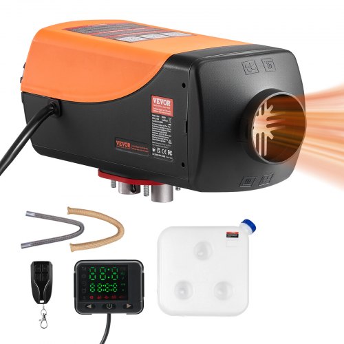 VEVOR Calentador de Aire Diésel CC 12-24 V 8 kW Consumo 0,18-0,37 L/h Calefacción Estacionaria 8-36°C Ajustable con Control Remoto Pantalla LCD a Color Tanque de Combustible 10 L para Camión, Barco