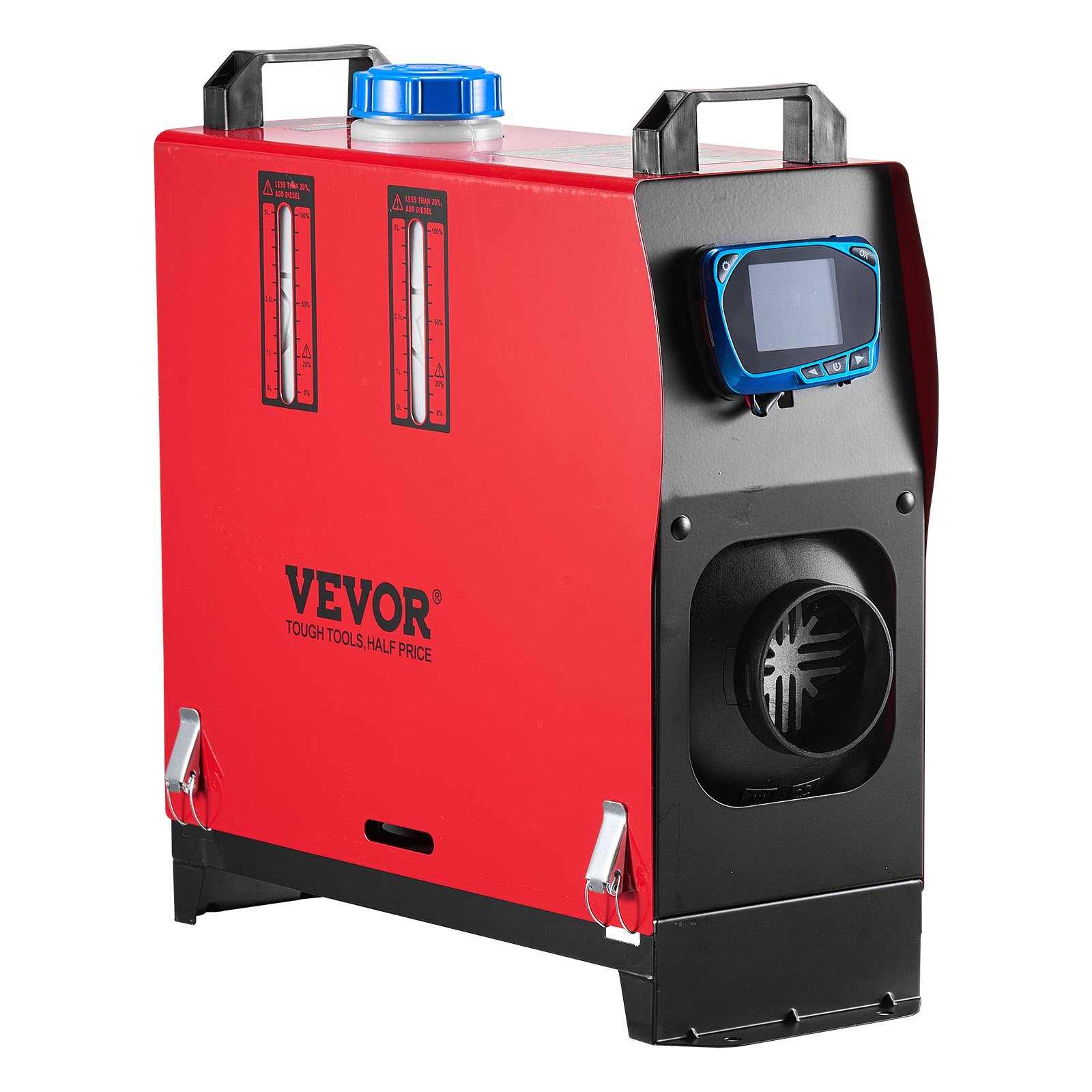 VEVOR Calentador de Aire Diésel CC 12-24V 5-8KW Consumo 0,18-0,36 L/h Calefacción de Estacionamiento 0-40 °C Ajustable con Control Remoto Interruptor LCD Tanque de 5 L para Camión, Barco, Caravana